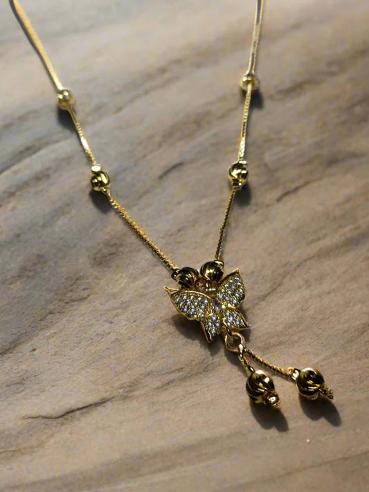 Golden Butterfly Charm Necklace