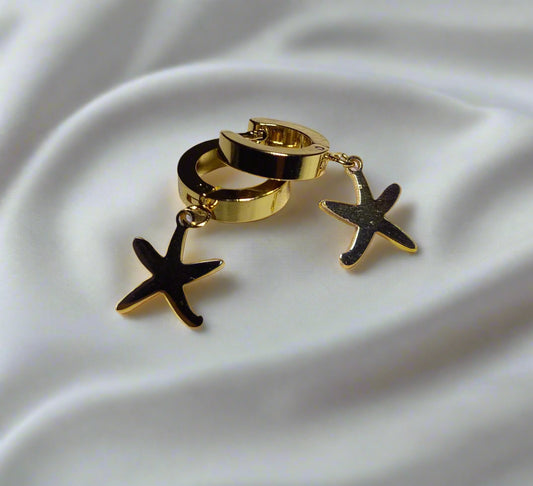 Gold-Plated Star & Butterfly Earring Set (3 Pairs)