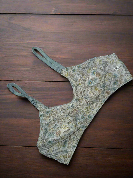 Blooming Comfort Cotton Bra - Floral Design - Randomly Chosen from Our Curated Collection