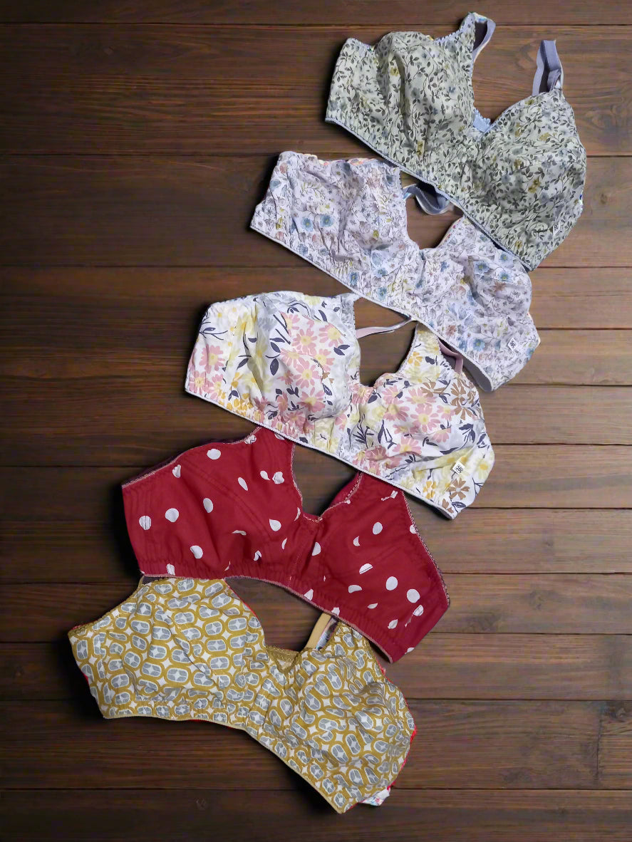Printed Cotton Bra Set (Pack of 5)