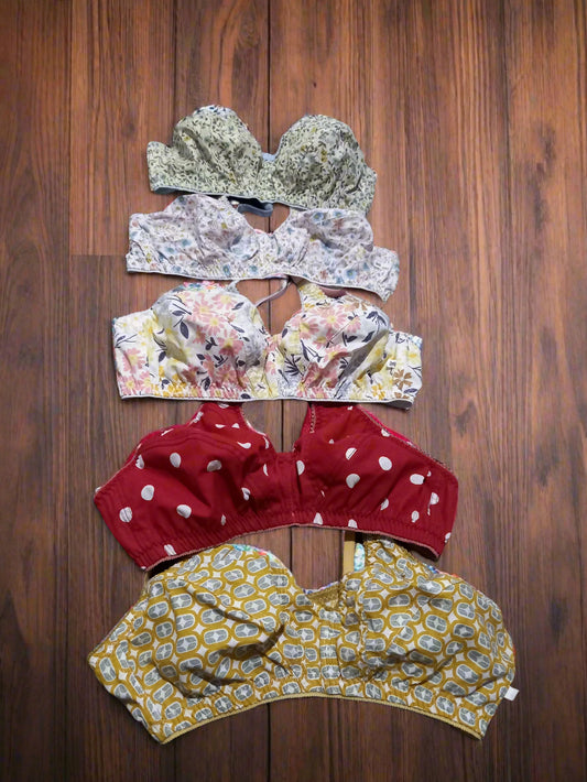 Printed Cotton Bra Set (Pack of 5)