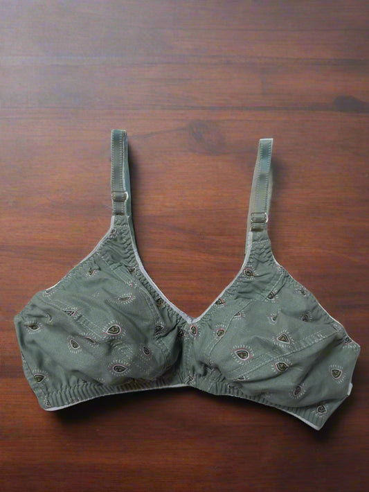 Sage Whisper Bra – Cotton Ease with Soft Print - Randomly Chosen from Our Curated Collection