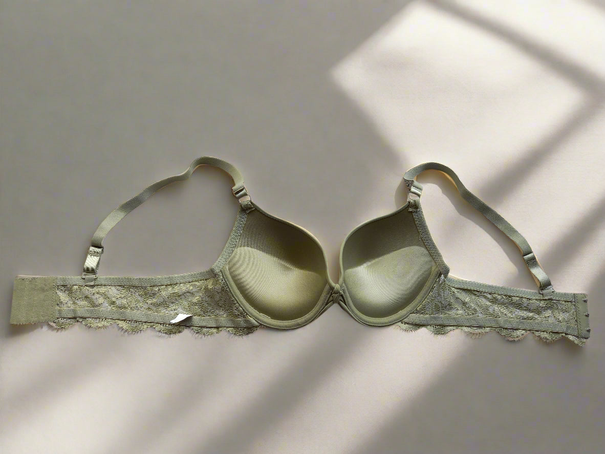 Olive Green Padded Lace Bra – Ultimate Comfort