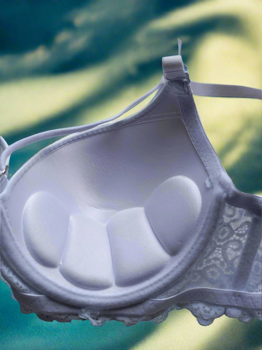Elegant White Padded Lace Bra – Timeless Comfort & Feminine Style