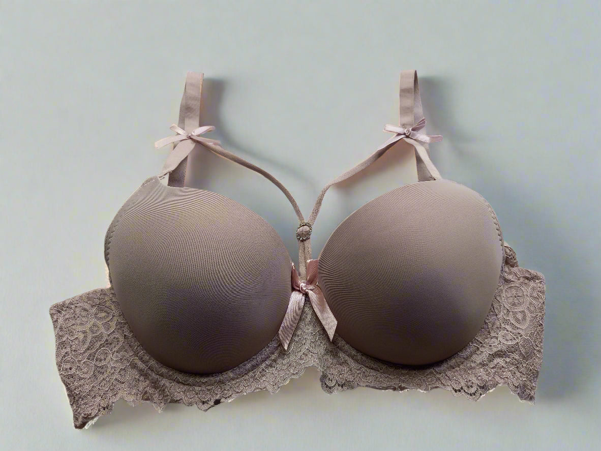 Elegant Blush Light Brown Padded Lace Bra – Seamless Comfort & Everyday Elegance