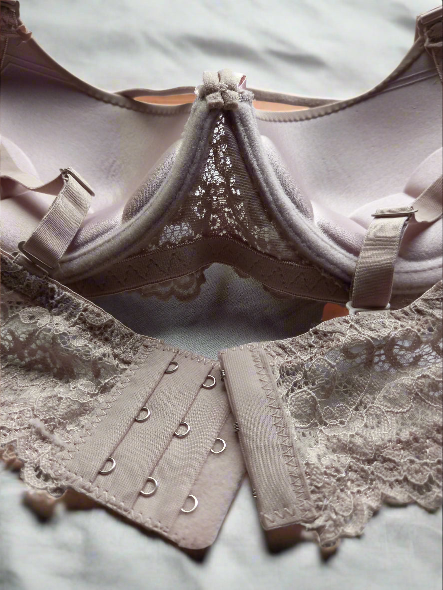 Elegant Blush Light Brown Padded Lace Bra – Seamless Comfort & Everyday Elegance