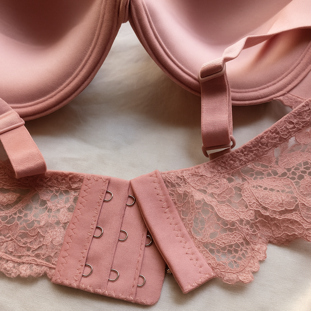 Blush Pink Padded Bra with Crystal Straps