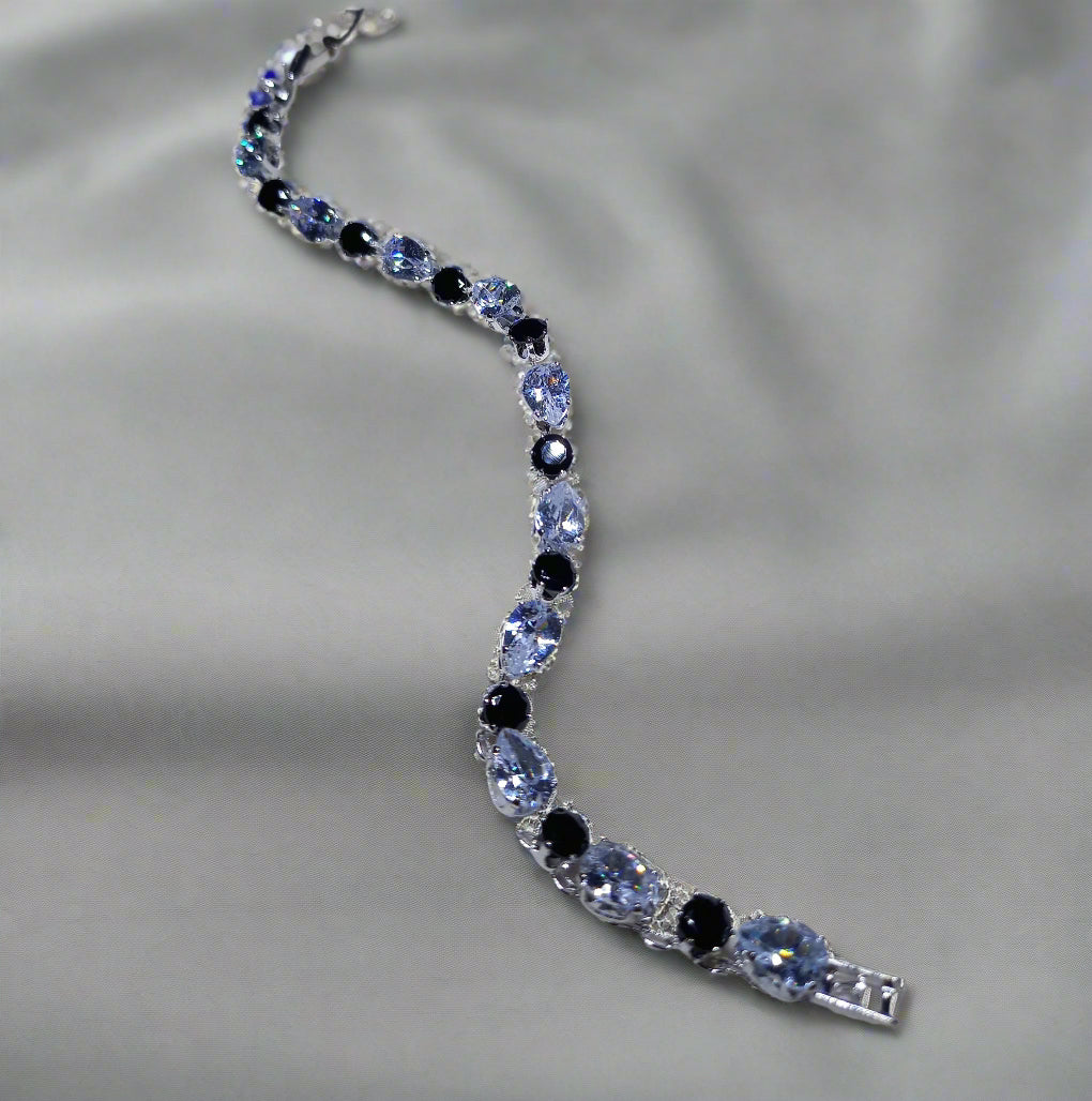 Deep Blue & White Crystal Harmony Bracelet